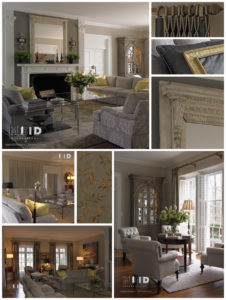 Historic Preservation Interior Design Greensboro Living Room Gray and Chartreuse
