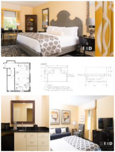 Luxury Boutique Hotel Bedroom Suite Design Yellow and Gray