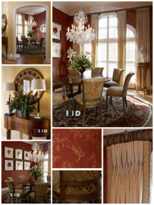Traditional Red and Gold Interior Design Greensboro Wallpaper