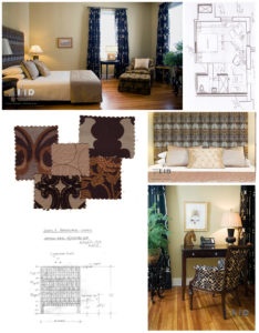 Historic Preservation Boutique Hotel Bed and Breakfast Design NC Brown Tan Black