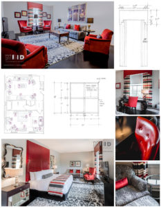Luxury Boutique Hotel Guest Suite Interior Design Red and Black