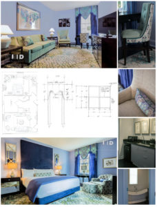 Luxury Boutique Hotel Guest Suite Interior Design Teal Periwinkle