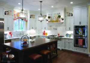 White Kitchen with Cheerful Color Carolina Custom Kitchen Design